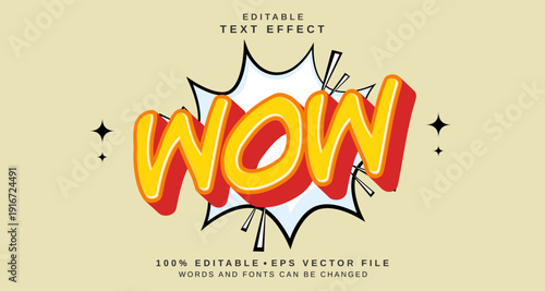 Editable text style effect - WOW text style theme.