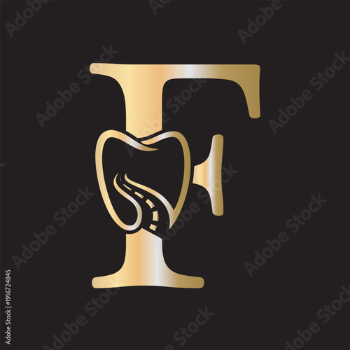  Dental Logo Combine With Letter F Vector Template