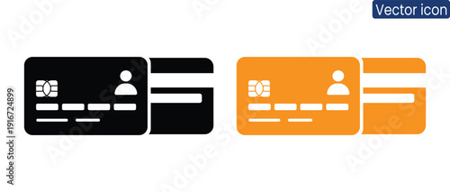 Vibrant credit card icons in black, blue, and orange, perfect for finance and banking concepts, illustrating secure payment methods and modern financial transactions