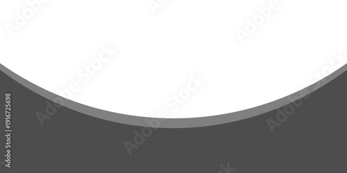 Minimalist black and gray wave vector design with smooth flowing curves at the bottom, transitioning into a clean white background. Ideal for banners, footers, or modern layouts.