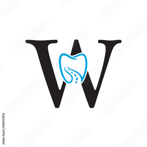  Dental Logo Combine With Letter W Vector Template