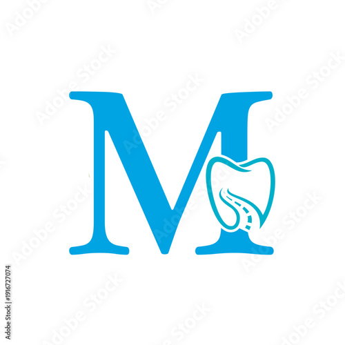  Dental Logo Combine With Letter M Vector Template