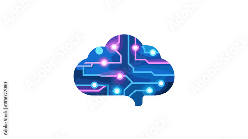 Conceptual digital illustration of cloud computing. 