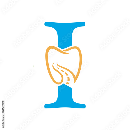  Dental Logo Combine With Letter I Vector Template