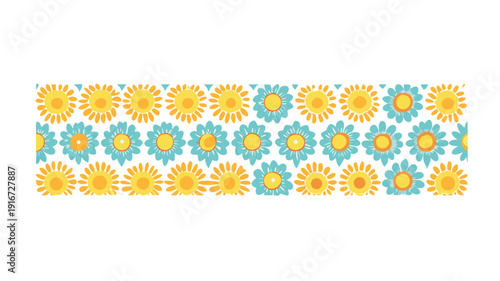 Sunshine background vector banner. Fun and bright nature sun seamless repeat pattern design border. vector icon
