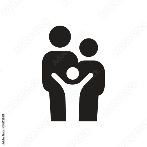 Happy family figure icon vector for parenting community social relationship domestic life and people group identification