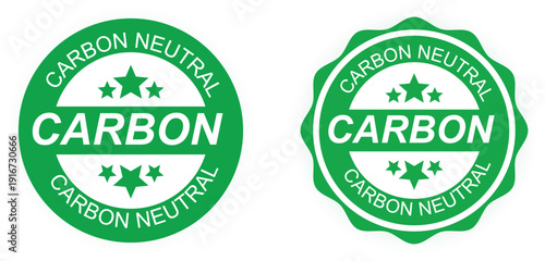 Carbon Neutral Certification Badge Eco Friendly Green Product Label, Sustainable Environmental Stamp for Packaging and Branding