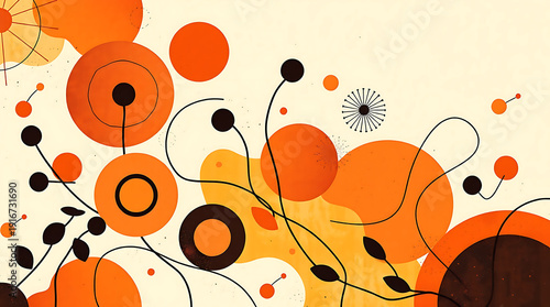  Retro Abstract 70s Aesthetic Orange Brown Geometric