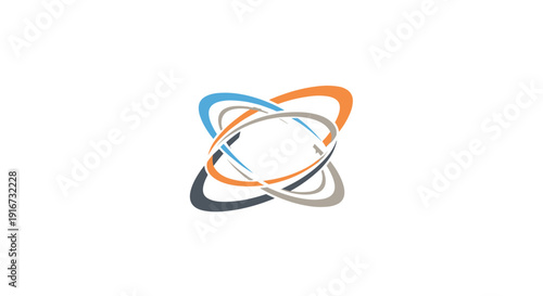 Colorful Atomic Structure Model Illustration Design.