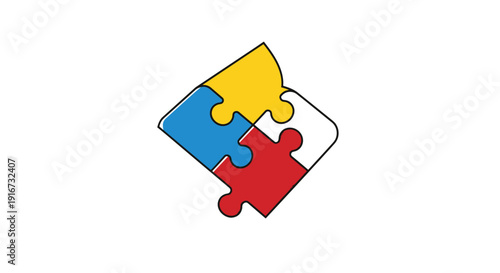 Colorful Puzzle Pieces Fitting Together.