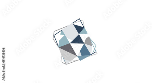 Diamond Cut Crystal Prism Geometric Shape.