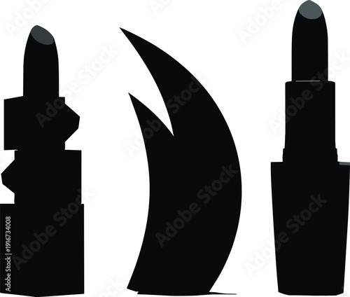 Black lipstick silhouette collection for beauty designs