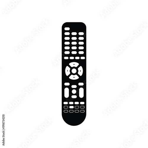 Television remote control icon vector for smart home electronics media entertainment navigation and digital device management