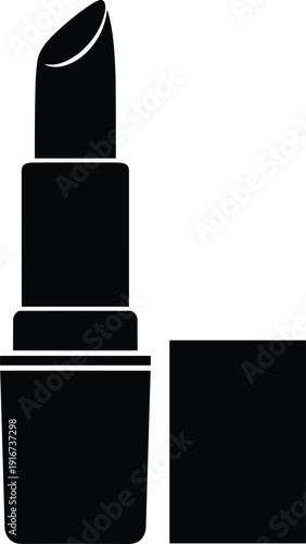 Modern lipstick makeup in sleek black tube