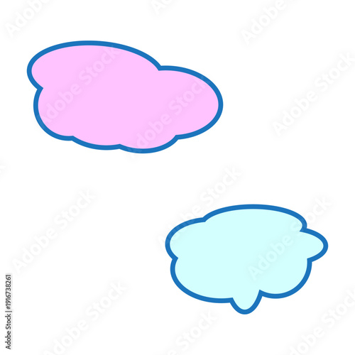Slika na platnu A vector illustration of a cartoon speech bubble shaped like a cloud representin