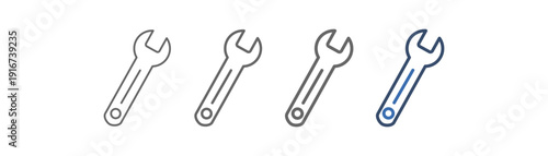 
outline icon set wrench with wrench design