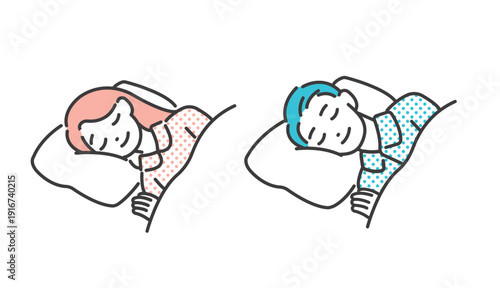 快眠する人物のベクターイラスト素材