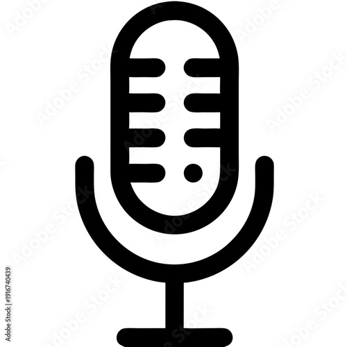 Microphone Vector Illustration Flat Design Icon for Audio Recording Communication