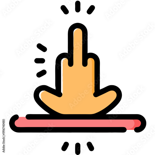 Middle Finger Gesture Vector Illustration, Flat Design Graphic Symbolizing Disrespect, Defiance, or Protest