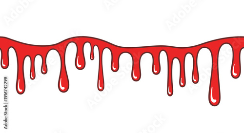 Red liquid substance drips down the surface in a wavy motion Mix