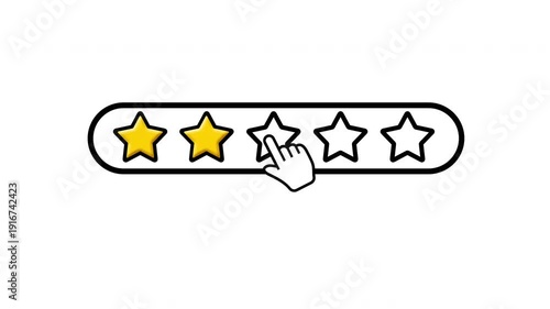 five stars customer Animated on transparent background and black background 4K