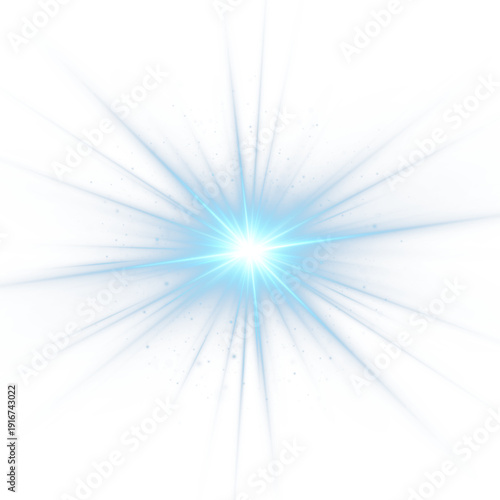 Light beam and glowing line with flare, blue shine and radiant streak. Futuristic overlay with neon glow, blur effect and digital aura in high intensity.
