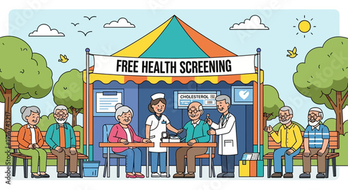 Free Health Screening at Outdoor Clinic