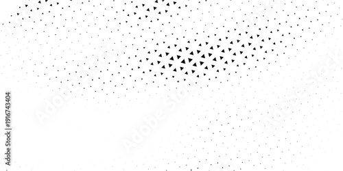 Abstract geometric black and white deco art halftone hexagone and triangle print pattern. Futuristic Technology Concept