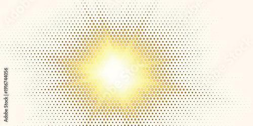 Hexagon Shapes Vector Abstract Geometric Technology Retrowave Sci-Fi Texture Isolated on Light Background. Halftone Hex Retro Simple Pattern. Eps10