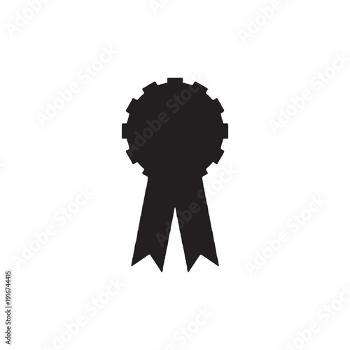 Black and white gold award ribbon with a glowing light bulb symbol representing ideas innovation success and business achievement