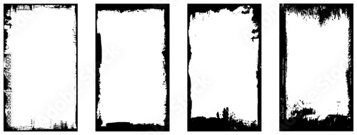 Vector grunge overlay. Hand drawn abstract frame set. Ink brush strokes mess. Design for poster, invitation, gift card, coupon, book cover. Banner