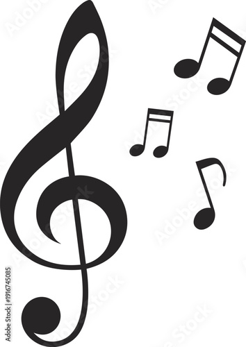 Set of Musical Notes and Clef Symbols. Musical key symbols. Music notes symbol. Simple Music Icon Vector Illustration