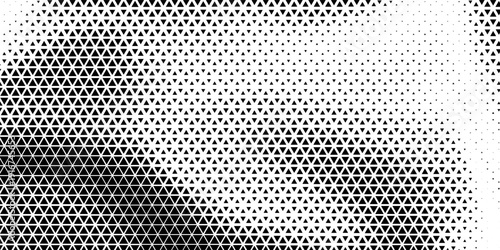 Abstract Black and White Geometric Triangle Halftone Pattern Background