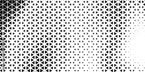 Abstract Black and White Geometric Triangle Halftone Pattern Background