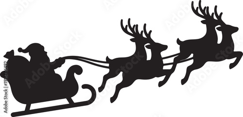 A wild deer stag and black animal mammal silhouette vector illustration set featuring reindeer, panther, and wildlife art design elements for Christmas or nature drawing