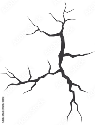 Fractures texture. Black destroy wall effect icon