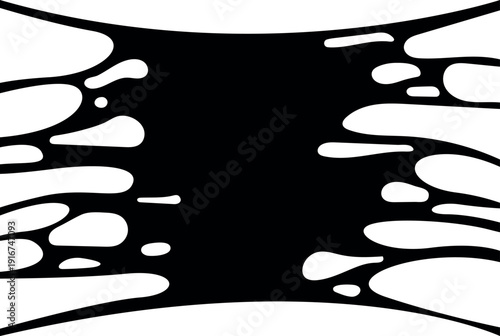 Mucus stretching shape. Horror element black silhouette