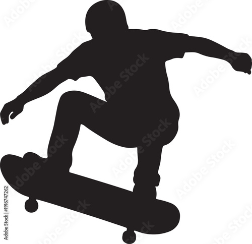 Wallpaper Mural Black silhouette of a man jumping vector illustration Torontodigital.ca