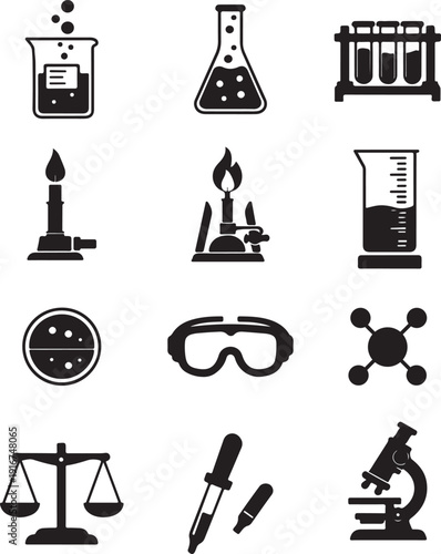 Comprehensive Laboratory and Science Equipment Icon Set