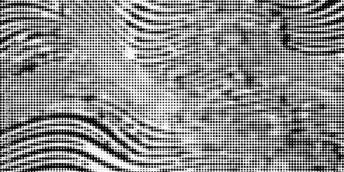 Grunge halftone corner gradient. Distress fading grit noise background. Retro pixel backdrop texture. Black and white sand wallpaper. Vector textured gritty surface. Anime or manga style comic overlay