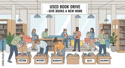 Used Book Drive at Library Shelves