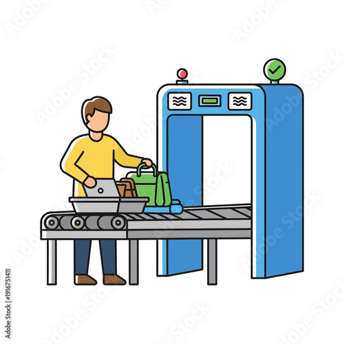 Airport Security Checkpoint Luggage Scanner
