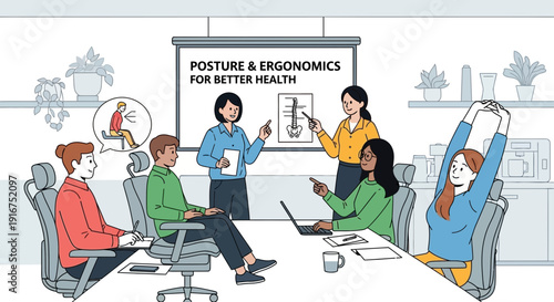 Posture and Ergonomics for Better Health in Office Meeting