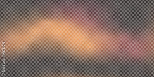 Red orange light leak film overlay effect on transparent checkered background for vintage photo design and creative digital compositing