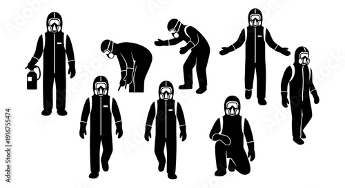 Hazardous material response team in protective gear