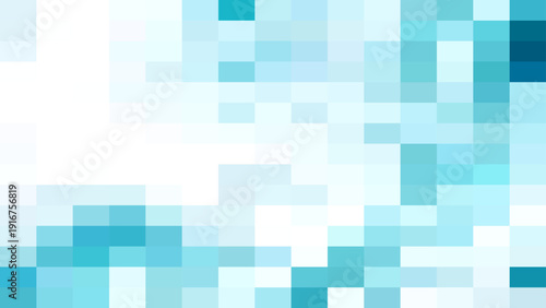 Vector Abstract pixelated geometric pattern in shades of blue and cyan, offering a modern, digital aesthetic for versatile design applications Design
