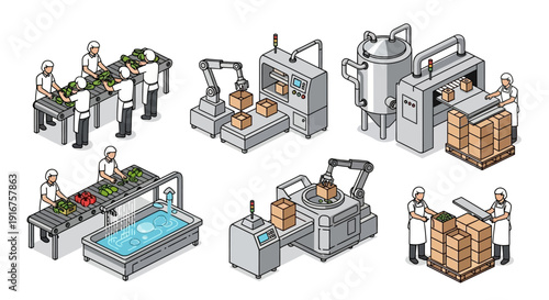 Automated Food Processing and Packaging Line.