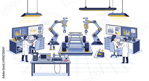 Automated Robotic Assembly Line for Vehicle Components.
