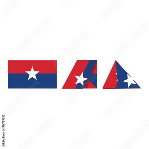 Vector Art Set: Red, White, and Blue Stars and Stripes Geometric Shapes