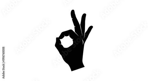 Human Hand Making "OK" Gesture, Symbolizing Approval and Perfection on Isolated White Background.